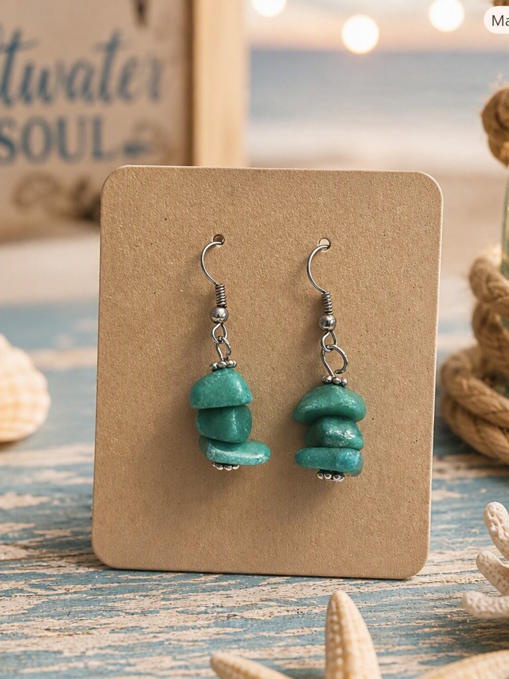 Aventurine Stone Dangle Earrings